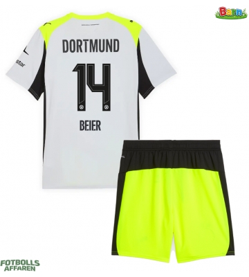 Borussia Dortmund Maximilian Beier #14 Bortaställ Barn 2025-26 Kortärmad (+ Korta byxor)